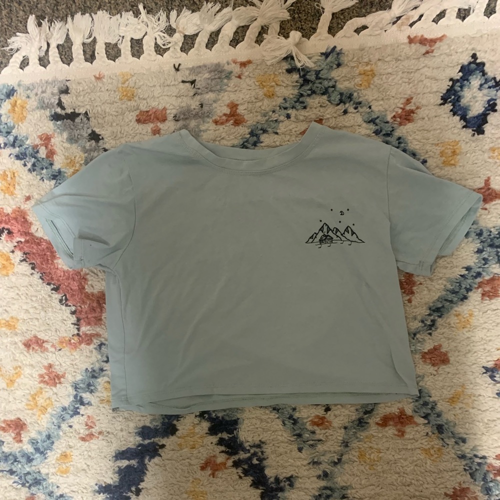 Blue green crop top